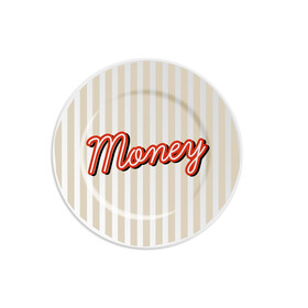 Porzellanteller Money,  16cm